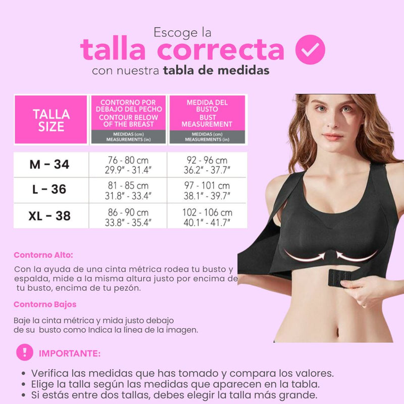 Brasier Comfort Push Up 2 en 1: Corrector de Postura y Top Deportivo