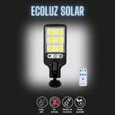 Ecoluz Solar - Lámpara con panel solar, detector de movimiento y control a distancia