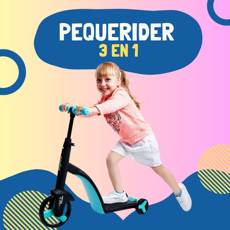 PequeRider 3 en 1 - Scooter, triciclo y bici de equilibrio **SÚPER PROMO NAVIDEÑA**