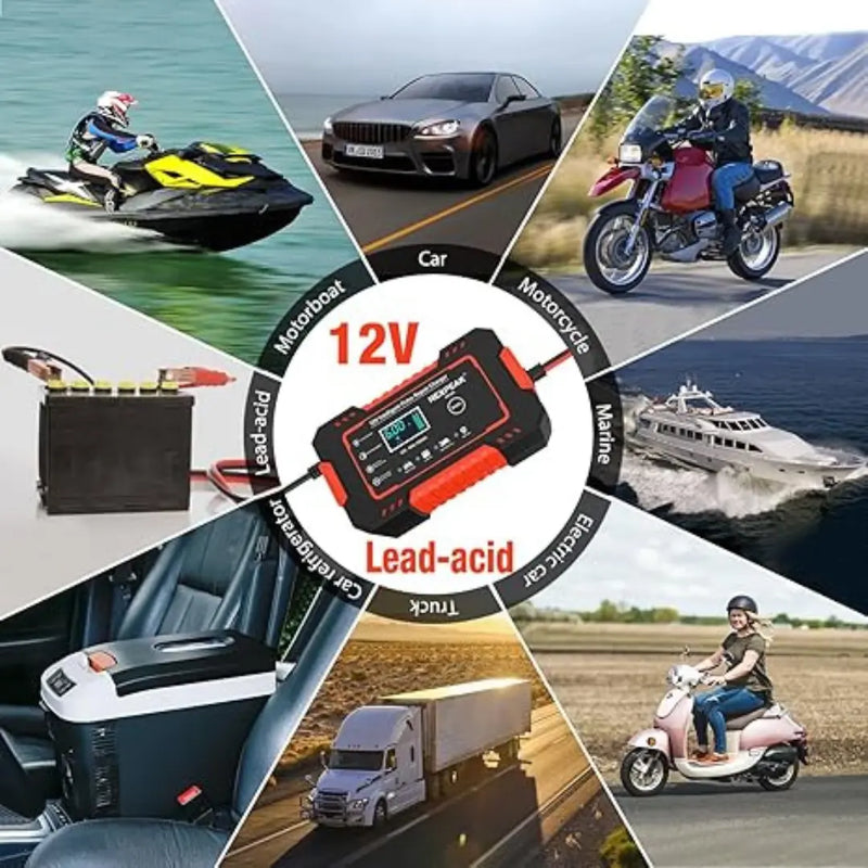 Cargador de Batería PowerCharge 12V – Carga Autos, Motos y mucho más!