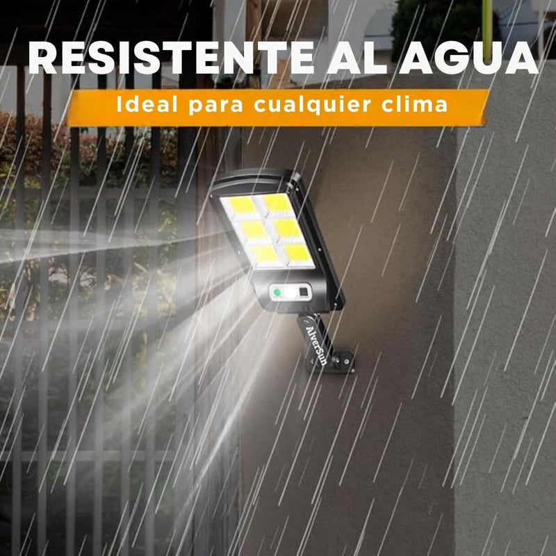 Ecoluz Solar - Lámpara con panel solar, detector de movimiento y control a distancia