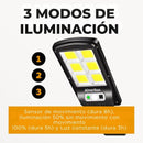 Ecoluz Solar - Lámpara con panel solar, detector de movimiento y control a distancia