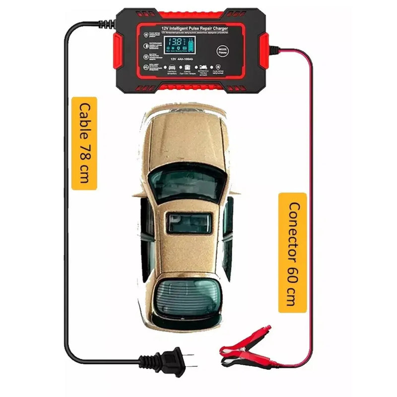 Cargador de Batería PowerCharge 12V – Carga Autos, Motos y mucho más!