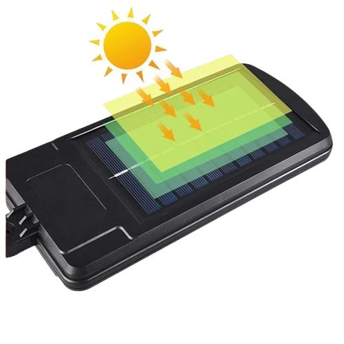 Ecoluz Solar - Lámpara con panel solar, detector de movimiento y control a distancia
